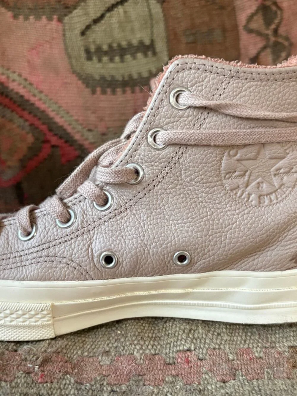 Upcycled Floral High-Top Sneakers | Hand-Embellished Converse Shoes | Women’s 8
